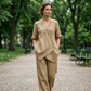 👗✨ ¡OFERTA 50% OFF! Conjunto de Mujer de 2 Piezas – Top Asimétrico + Pantalón de Pierna Ancha Elegante y Cómodo 💃