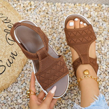 Sandalias casuales cómodas con puntera abierta para mujer