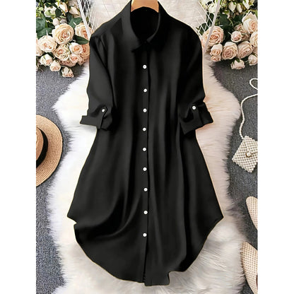 ⏰🔥 ¡50% OFF POR TIEMPO LIMITADO! 👚 Blusa de Manga Larga para Mujer – Corte Amplio, Tejido Ligero, Dobladillo Asimétrico y Estilo Versátil ✨