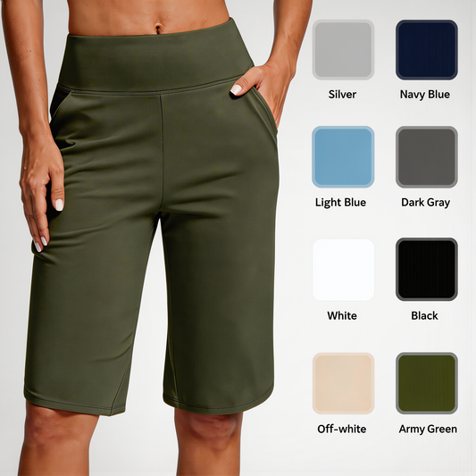 🔥👖 ¡OFERTA 50% OFF! Shorts Bermuda Mujer de Cintura Alta con Control de Abdomen – Cómodos, Moldeadores y Perfectos para Yoga & Uso Diario ✨