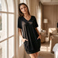 Vestido Camiseta de Talla Grande para Mujer con Cuello en V