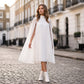 Trending Now⭐💃 Graceful Pleated Dress with Cape Silhouette