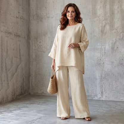 🌿✨ ¡OFERTA 50% OFF! Conjunto Casual de Dos Piezas para Mujer en Mezcla de Lino – Fresco, Cómodo y Elegante para Verano ☀️💚