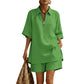 👗✨ ¡OFERTA 50% OFF! Conjunto Casual de Dos Piezas para Mujer – Top con Cremallera y Shorts a Juego, Cómodo, Fresco y Elegante para Verano ☀️💚