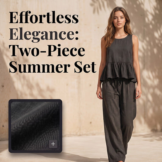 👗🔥 ¡OFERTA 50% OFF! Conjunto Mujer de Verano 2 Piezas – Top sin Mangas con Volantes y Pantalón Ancho Elegante ✨🌸