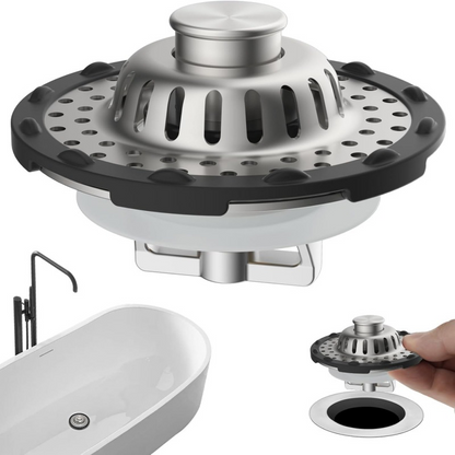 ⏰🔥 ¡OFERTA 50% OFF! 🍽️✨ Colador con Tapador de Desagüe para Fregadero – Evita Atascos, Filtra Residuos y Mantén tu Cocina Más Limpia 🧽💧