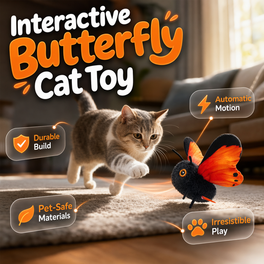 ⏰🔥 ¡OFERTA 50% OFF! 🐱🦋 Juguete Automático de Mariposa para Gatos – Diversión Interactiva que Activa su Instinto de Caza y Combate el Aburrimiento 🐾✨