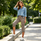 👖🔥 ¡OFERTA 50% OFF! Pantalones Capri Cargo de Cintura Alta para Mujer – Cómodos, Elegantes y Perfectos para un Look Casual ✨