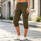 👖🔥 ¡OFERTA 50% OFF! Pantalones Capri Cargo de Cintura Alta para Mujer – Cómodos, Elegantes y Perfectos para un Look Casual ✨
