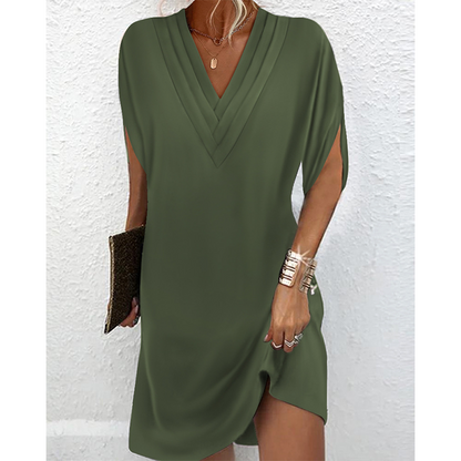 ⏰🔥 ¡OFERTA 50% OFF! 👗✨ Vestido de Verano para Mujer con Escote en V y Mangas Murciélago – Elegancia Cómoda para Cualquier Ocasión 🌸💖