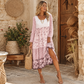 ⏰🔥 ¡OFERTA 50% OFF! 👗🌸 Vestido Midi Fluido con Estampado Floral para Mujer – Elegancia Cómoda y Estilo Femenino de Día o Noche ✨💖