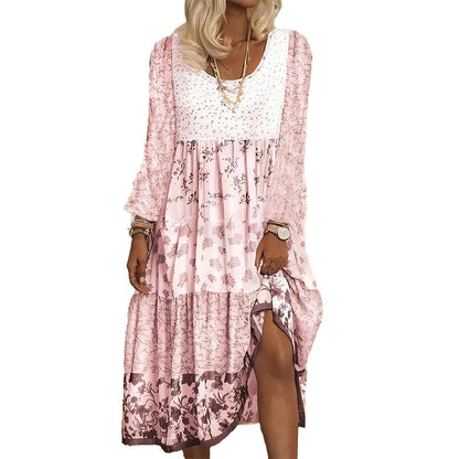 ⏰🔥 ¡OFERTA 50% OFF! 👗🌸 Vestido Midi Fluido con Estampado Floral para Mujer – Elegancia Cómoda y Estilo Femenino de Día o Noche ✨💖