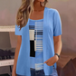 👚✨ ¡OFERTA 50% OFF! Top Falso de Dos Piezas para Mujer – Estilo Elegante con Bloques de Color, Cómodo y Fácil de Combinar 💖