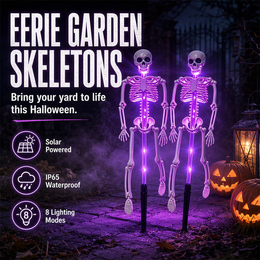 ⏰🔥 ¡OFERTA 50% OFF! 💀☀️ Luces Solares de Calavera para Jardín – Decoración de Halloween Espeluznante, Resistente al Agua y Sin Electricidad 🎃✨
