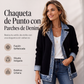 ⏰🔥 ¡OFERTA 50% OFF! 🧥✨ Cazadora de Punto con Parches de Mezclilla para Mujer – Estilo Urbano, Cómodo y Sofisticado 🍂