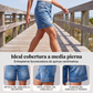 ⏰🔥 ¡OFERTA 50% OFF! 👖✨ Pantalones Cortos Vaqueros Bermuda para Mujer – Cómodos, Elásticos y con Bolsillos Cargo Prácticos 💙