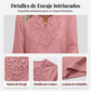 ⏰🔥 ¡OFERTA 50% OFF! 👚✨ Túnica de Mujer con Cuello en V, Encaje y Mangas 3/4 – Corte Holgado, Cómodo y Elegante 💖