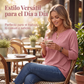 ⏰🔥 ¡OFERTA 50% OFF! 👚✨ Túnica de Mujer con Cuello en V, Encaje y Mangas 3/4 – Corte Holgado, Cómodo y Elegante 💖