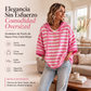 ⏰🔥 ¡OFERTA 50% OFF! 🧥✨ Jersey Sudadera con Capucha a Rayas para Mujer – Estilo Casual, Comodidad Cálida y Look Moderno 💖
