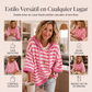 ⏰🔥 ¡OFERTA 50% OFF! 🧥✨ Jersey Sudadera con Capucha a Rayas para Mujer – Estilo Casual, Comodidad Cálida y Look Moderno 💖