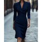 ⏰🔥 ¡OFERTA 50% OFF! 👗✨ Vestido de Oficina Profesional con Cuello en V para Mujer – Elegancia, Comodidad y Figura Sofisticada Todo el Día 💼