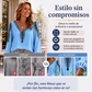 ⏰🔥 ¡OFERTA 50% OFF! 👚✨ Top de Manga Larga con Cuello en V y Estampado 3D para Mujer – Diseño Moderno, Elegante y Cómodo para Todo el Día 🌸