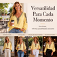 ⏰🔥 ¡OFERTA 50% OFF! 👚✨ Top de Manga Larga con Cuello en V y Estampado 3D para Mujer – Diseño Moderno, Elegante y Cómodo para Todo el Día 🌸