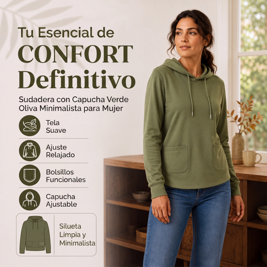 ⏰🔥 ¡OFERTA 50% OFF! 👕✨ Sudadera con Capucha Casual para Mujer – Diseño con Cordón y Bolsillos, Comodidad y Estilo para Todos los Días 🍂
