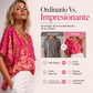 ⏰🔥 ¡OFERTA 50% OFF! 👚🌸 Top de Manga Murciélago con Estampado Bohemio y Cuello en V para Mujer – Estilo Único, Cómodo y Elegante ✨