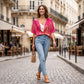 ⏰🔥 ¡OFERTA 50% OFF! 👚🌸 Top de Manga Murciélago con Estampado Bohemio y Cuello en V para Mujer – Estilo Único, Cómodo y Elegante ✨