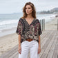 ⏰🔥 ¡OFERTA 50% OFF! 👚🌸 Top de Manga Murciélago con Estampado Bohemio y Cuello en V para Mujer – Estilo Único, Cómodo y Elegante ✨