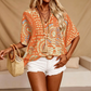 ⏰🔥 ¡OFERTA 50% OFF! 👚🌸 Top de Manga Murciélago con Estampado Bohemio y Cuello en V para Mujer – Estilo Único, Cómodo y Elegante ✨