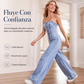 ⏰🔥 ¡OFERTA 50% OFF! 👖✨ Enterizo Vaquero de Pierna Ancha para Mujer – Cintura Alta, Estilo Vintage y Comodidad Todo el Día 💙