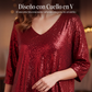 ⏰🔥 ¡OFERTA 50% OFF! 👗✨ Vestido de Lentejuelas Brillantes para Mujer – Cuello en V, Elegante y Perfecto para Fiestas 🎉💎