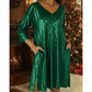 ⏰🔥 ¡OFERTA 50% OFF! 👗✨ Vestido de Lentejuelas Brillantes para Mujer – Cuello en V, Elegante y Perfecto para Fiestas 🎉💎