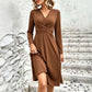 Vestido midi elegante de cuello en V para mujer
