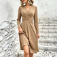 Vestido midi elegante de cuello en V para mujer