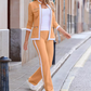 Conjunto de chándal de dos piezas con bloques de color para mujer