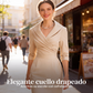 Vestido tubo elegante de cuello de solapa con bolsillos