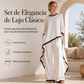 Conjunto de túnica informal y pantalones de pierna ancha para mujer