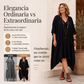 Vestido asimétrico holgado de cuello en V para mujer