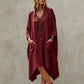 Vestido asimétrico holgado de cuello en V para mujer