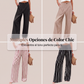Pantalones casuales de talle alto y pierna ancha para mujer