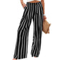 Pantalones casuales de talle alto y pierna ancha para mujer