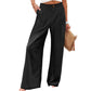 Pantalones casuales de talle alto y pierna ancha para mujer