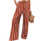 Pantalones casuales de talle alto y pierna ancha para mujer