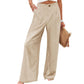Pantalones casuales de talle alto y pierna ancha para mujer