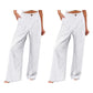 Pantalones casuales de talle alto y pierna ancha para mujer