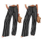 Pantalones casuales de talle alto y pierna ancha para mujer