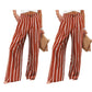Pantalones casuales de talle alto y pierna ancha para mujer